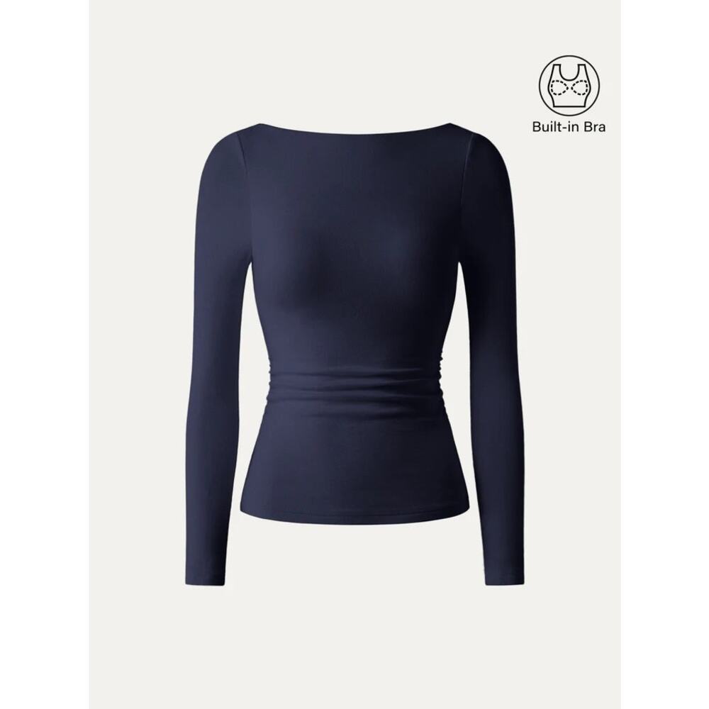 $55 New OGL Open-Back Bandless Brami Top - Navy - S